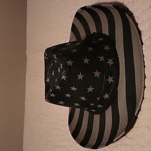 NWT Pugs Patriotic Black White Stars Stripes Unisex 22" Circumferance